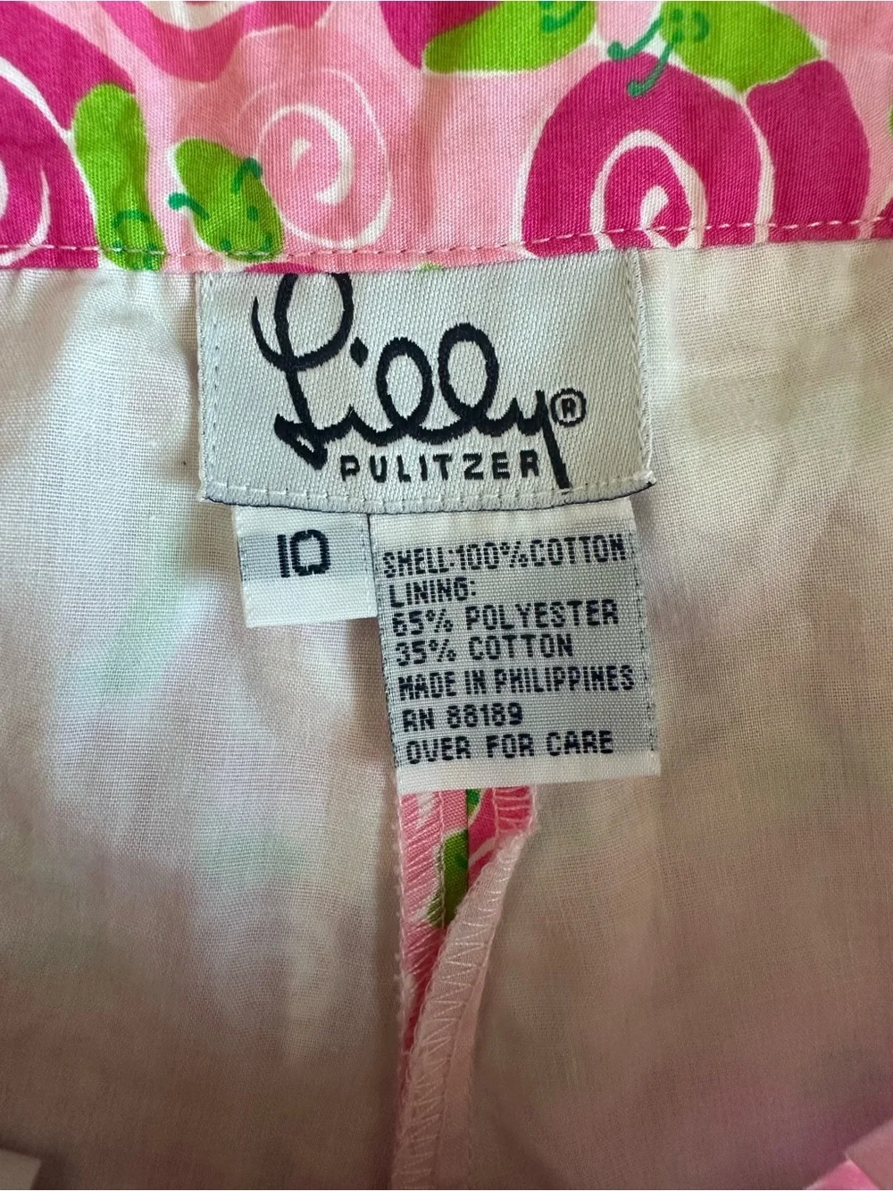 Lilly Pulitzer Loren Capri Escargot Snails Pink 10 Girls Vintage